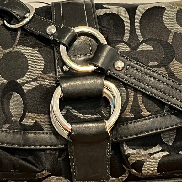 Coach VINTAGE SOHO Chelsea Signature Jacquard Fabric Flap Shoulder Bag AUTHENTIC - Picture 2 of 16